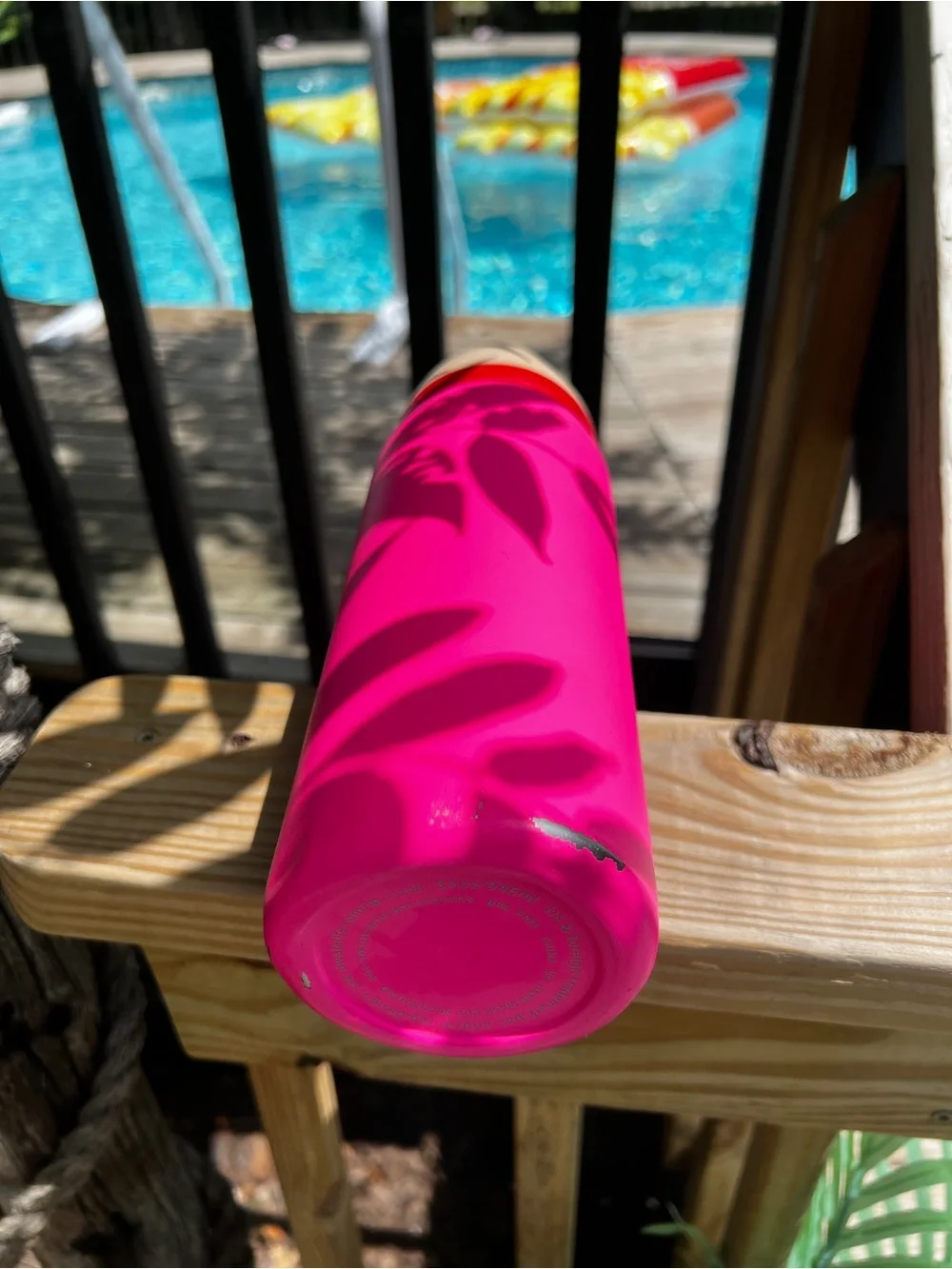 Owala Pink Stainless Water Bottle with Cream Cap